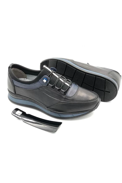 ERENİM Hakiki Deri Siyah Erkek Ortopedik Ayakkabı - 3