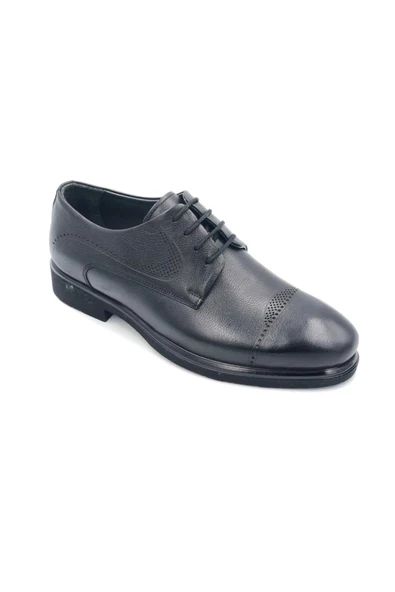 çelikler Hakiki Deri Siyah Bağlı Erkek Klasik Ayakkabı - 5