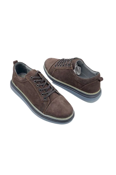 ERENİM Kahve Nubuk Hakiki Deri Tam Ortopedik Erkek Ayakkabı