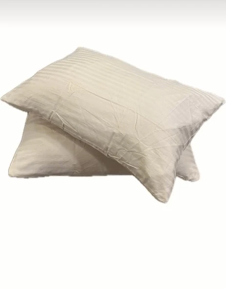 Clasy 2 Li %100 Pamuk Saten Çizgili Yastık Kılıfı 50 x 70 - 3