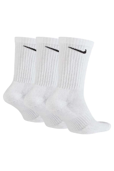 Nike Everyday Cushioned 3'lü Havlu Çorap Uzun Çorap Beyaz 3 Çift - 2