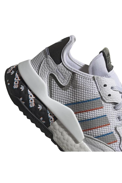 adidas Nite Jogger Erkek Spor Ayakkabı Beyaz Mavi - 5