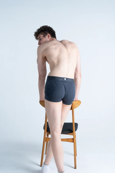 Mercan Erkek Pamuklu Likralı Esnek Kumaş Antrasit 6'lı Boxer - 3