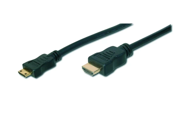 DIGITUS AK-330106-020-S 2m HDMI MİNİ=>HDMI KABLO (HDMI Tip-C (Mini) Erkek=>Çıkış:HDMI Tip-A Erkek)