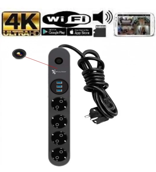 kamera online Uzun Usb Kablolu Wifi 4k Priz Gizli Video Kamera Canlı Izleme-kayıt