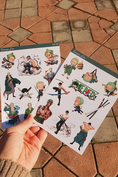 Roronoa Zoro - one piece 2li sticker etiket seti Anime çıkartmaları - 9
