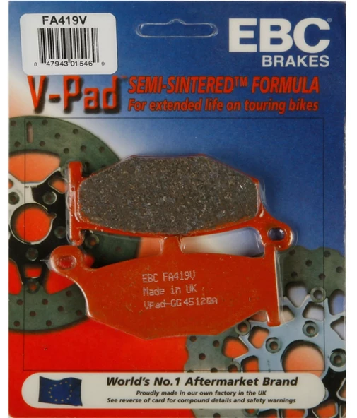 Ebc Fa419V 2006-2010 Suzuki GSX-R 600 Srad Uyumlu Arka Fren Balatası Yarı Sinterli Balata - 2
