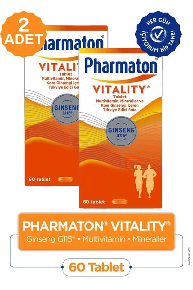 Pharmaton Vitality 60 Tablet 2 Adet ürün görseli 1