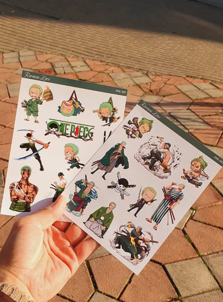 Roronoa Zoro - one piece 2li sticker etiket seti Anime çıkartmaları - 6
