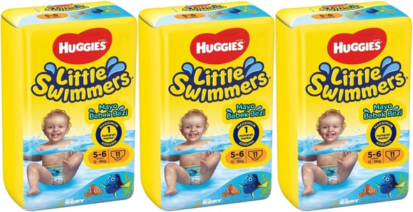 Huggıes Little Swımmers Mayo Bebek Bezi Beden:5-6 (12-18KG) 33 Adet (3PK*11)