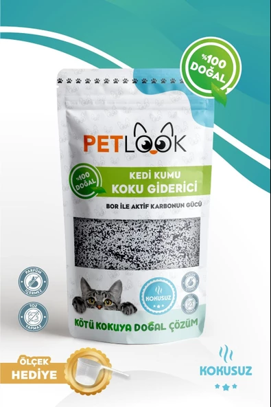 Petlook Active Carbon Kedi Kumu Koku Giderici Kokusuz 300 G