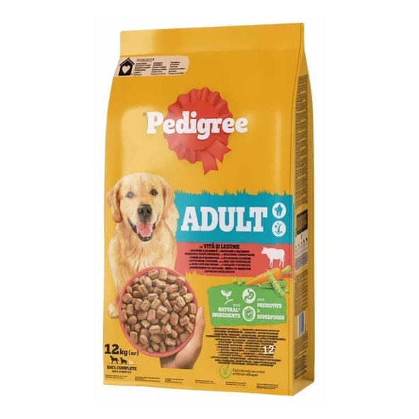 Pedigree Sığır Etli ve Sebzeli Yetişkin Köpek Maması 12 kg