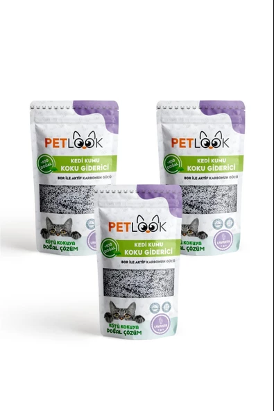 Petlook Active Carbon Kedi Kumu Koku Giderici Lavanta Kokulu 300 G X 3 ADET