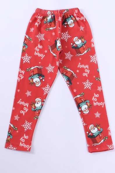 KIZ ÇOCUK YILBAŞI TAYT NOEL BABA BASKILI E31