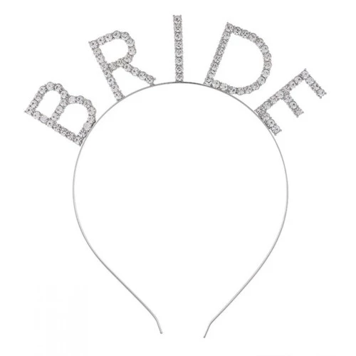 Bekarlığa Veda Kristal Taşlı Gümüş Bride Tacı - 2