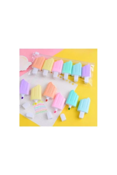 Astronot Fosforlu Kalem Dondurma Fosforlu Kalem 6'lı Paketler Halinde 12 Adet Fosforlu Kalem - 4