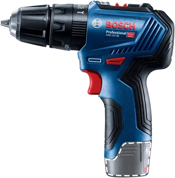 Bosch GSB 12V-30 Akülü Darbeli Delme Vidalama Makinesi (Akü ve Şarj Hariç) - 06019G9102 - 2