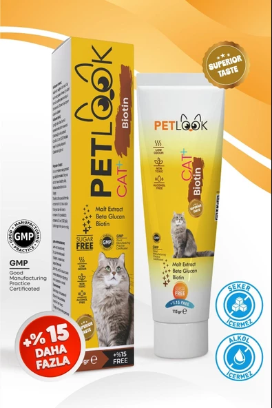 Petlook Kediler İçin Malt Macun Biotin İçerikli 115 G