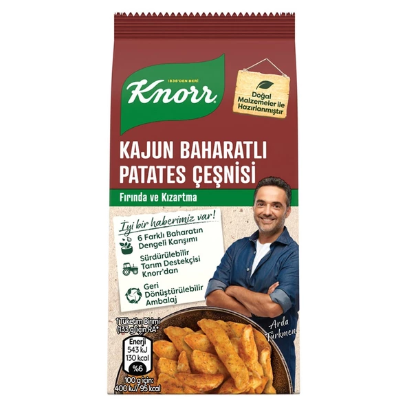 Knorr Kajun Baharatlı Patates çeşni̇si̇ 60 Gr Paket (8 Adet)