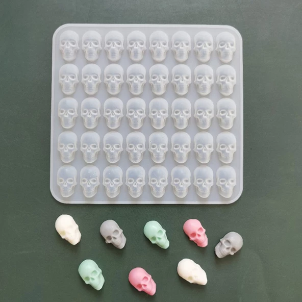 Epoksi Silikon Kalıp Anahtarlık Kuru Kafa Kafatası Kolye Küpe Kalıbı 40 Lı - 3