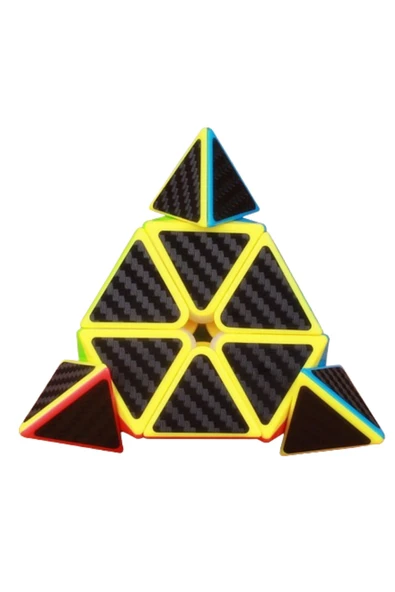 Orijinal Üçgen Zeka Küpü,  QY SpeedCube, Pyraminx Profesyonel QY Ming S2 3x3 Karbon Fiber - 4