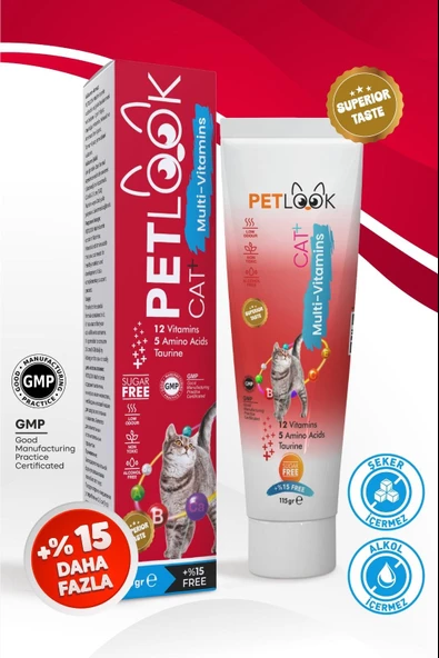 Petlook Kediler İçin Malt + Multi Vitamin Macunu 115 G