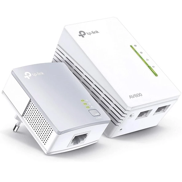 TP-LINK TL-WPA4220KIT AV600 300 Mbps Kablosuz Tak Kullan 2 LAN Portlu 300 Metre Mesafeli Menzil Genişletici Powerline Adaptör