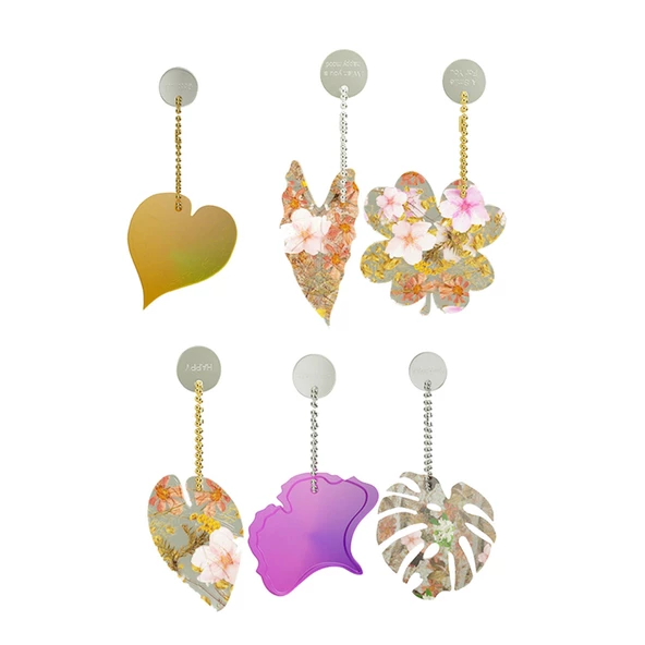 Epoksi Silikon Kalıp Çoklu Yaprak Figür Modelleri Delikli Kolye Küpe Kalıbı - 4