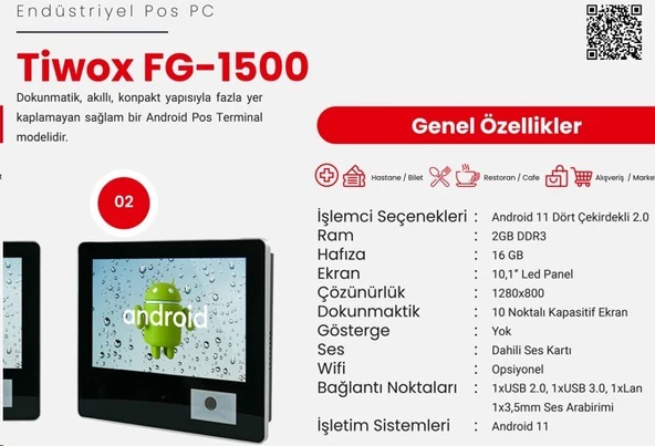 Tiwox FG-1500 10,1" Android 11 2GB RAM 16GB Hafıza