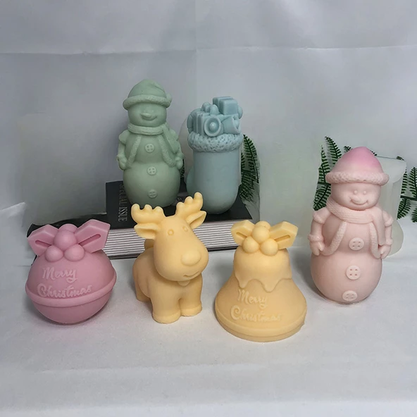 Silikon Kalıp Dekoratif Yılbaşı Kar Ayakkabı Çorap Noel Dekorasyon Mum Kalıbı 10.4X7.1 CM - 5