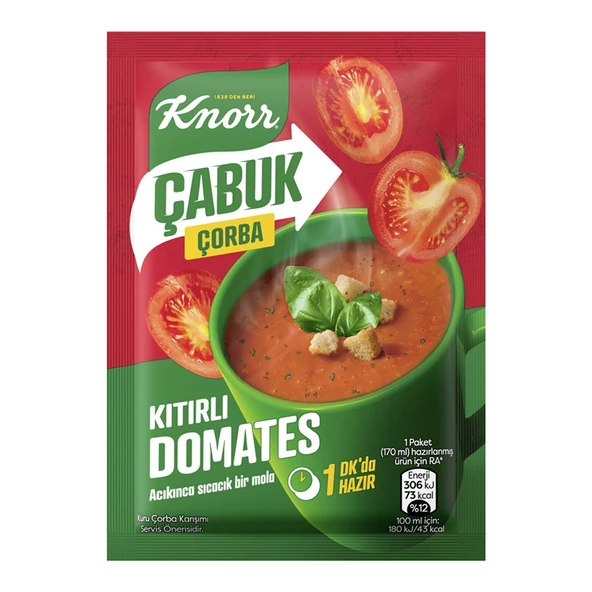 Knorr çabuk çorba Kıtırlı Domates 22 Gr Paket (20 Adet)