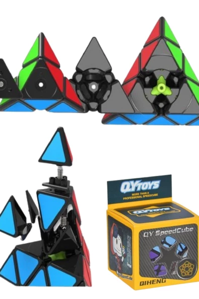 Orijinal Üçgen Zeka Küpü,  QY SpeedCube, Pyraminx Profesyonel QY Ming S2 3x3 Karbon Fiber - 5