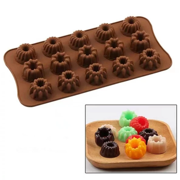 Silikon Kek Kalıp Minik Donut Kalıbı Şeker Hamuru Jelibon Silikon Kalıbı - 4