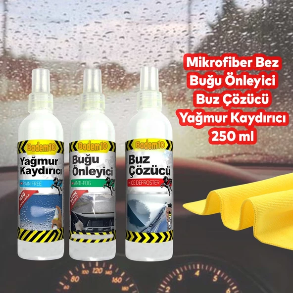 Kış Bakım 4'lü Set Otomobil Araba Araç Kar Cam Ayna Buğu Önleyici Yağmur Kaydırıcı Buz Çözücü Bez - 2