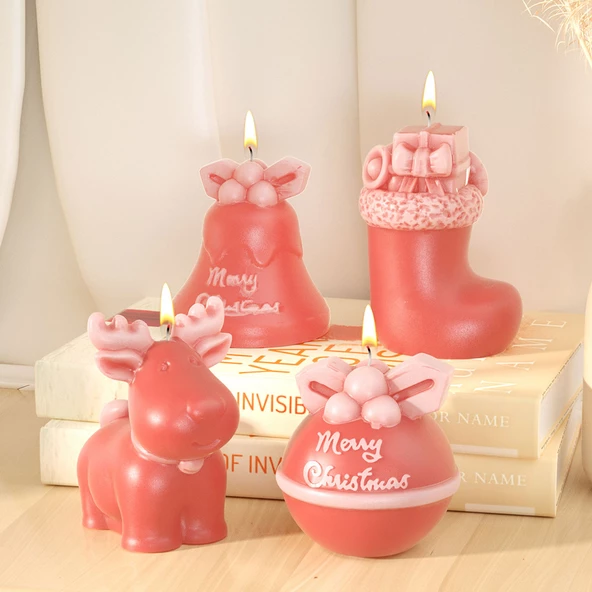 Silikon Kalıp Dekoratif Yılbaşı Kar Ayakkabı Çorap Noel Dekorasyon Mum Kalıbı 10.4X7.1 CM - 3