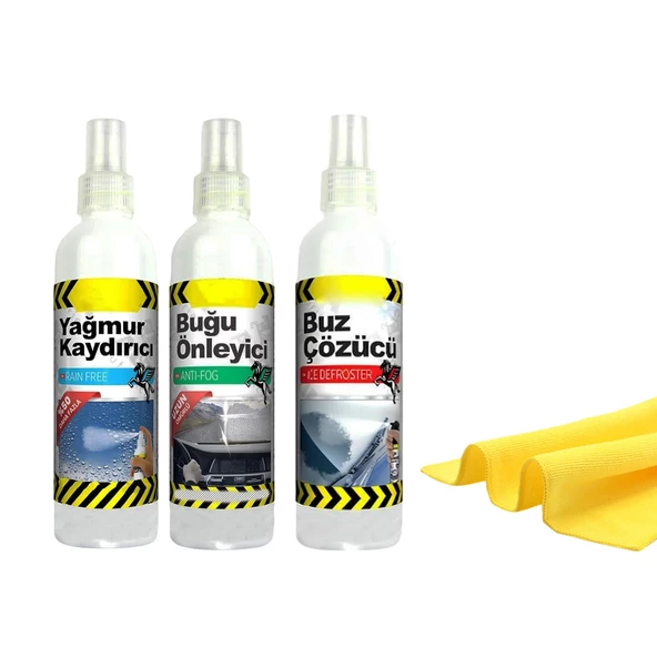 Kış Bakım 4'lü Set Otomobil Araba Araç Kar Cam Ayna Buğu Önleyici Yağmur Kaydırıcı Buz Çözücü Bez - 7