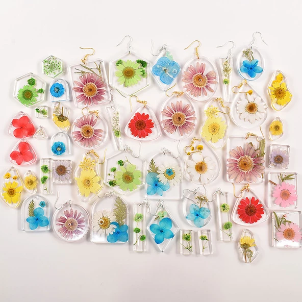 Epoksi Silikon Kalıp Çoklu Anahtarlık Geometrik Üçgen Delikli Kolye Küpe Kalıbı - 3