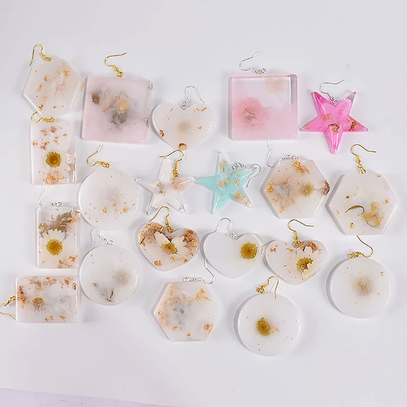 Epoksi Silikon Kalıp Çoklu Anahtarlık Farklı Boylarda Yıldız Kolye Küpe Kalıbı - 3