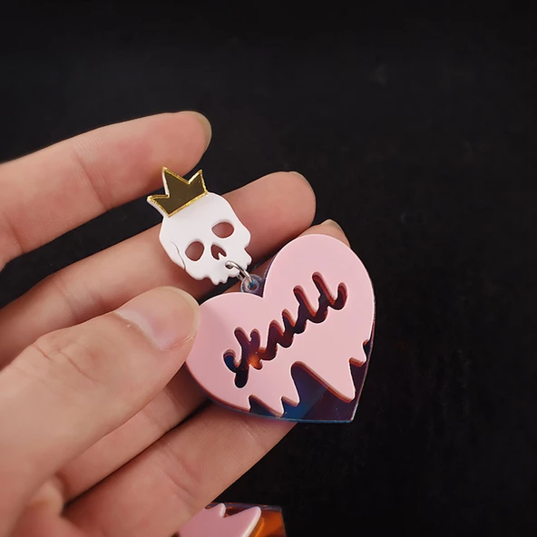 Epoksi Silikon Kalıp Cadılar Bayramı İskelet Kuru Kafa Modelleri Delikli Kolye Küpe Kalıbı - 3