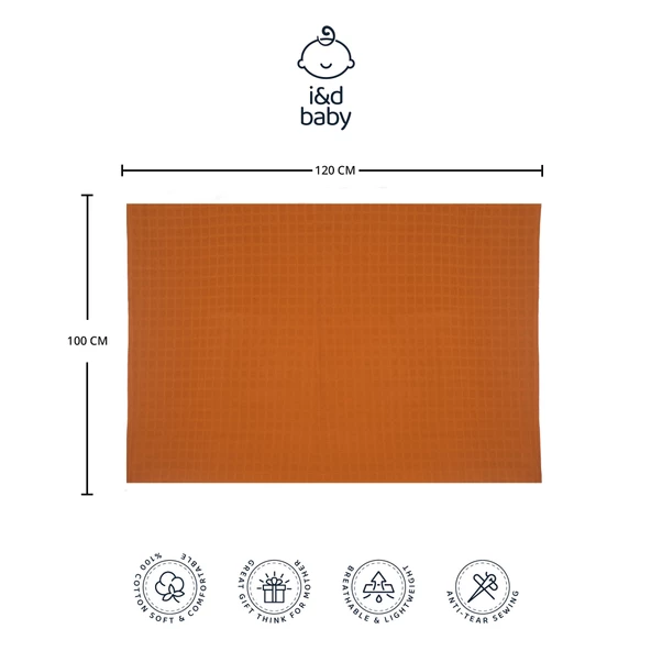1 Adet Tarçın Renk 100X120 cm %100 Pamuk Tek Katlı Müslin Kumaş Bebek Örtüsü. - 3