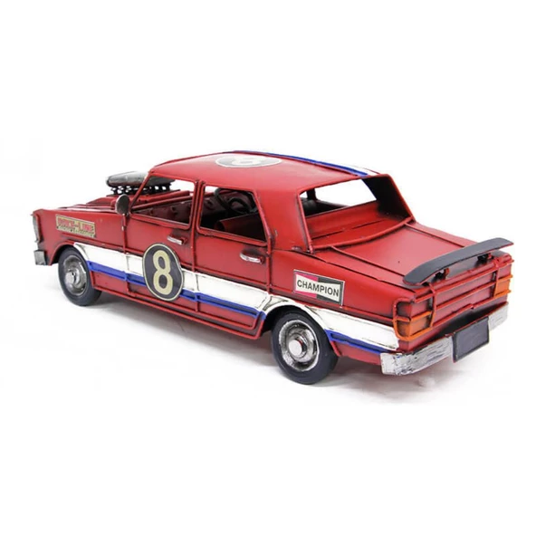 T.Concept Dekoratif Dayanıklı Metal Nostaljik Araba Kırmızı Renk C0952 - 2