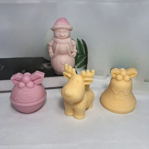 Silikon Kalıp Dekoratif Yılbaşı Noel Baba Noel Dekorasyon Mum Kalıbı 10X6.8 CM - 3