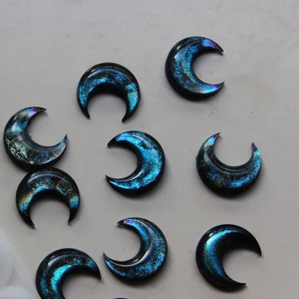 Epoksi Silikon Kalıp Çoklu Anahtarlık Farklı Boylarda Yarım Ay Kolye Küpe Kalıbı - 2