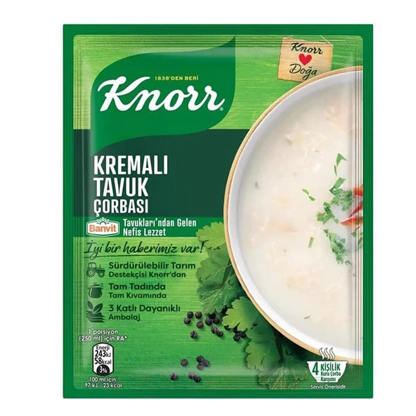 Knorr Kremalı Tavuk çorbası 65 Gr Paket (20 Adet)