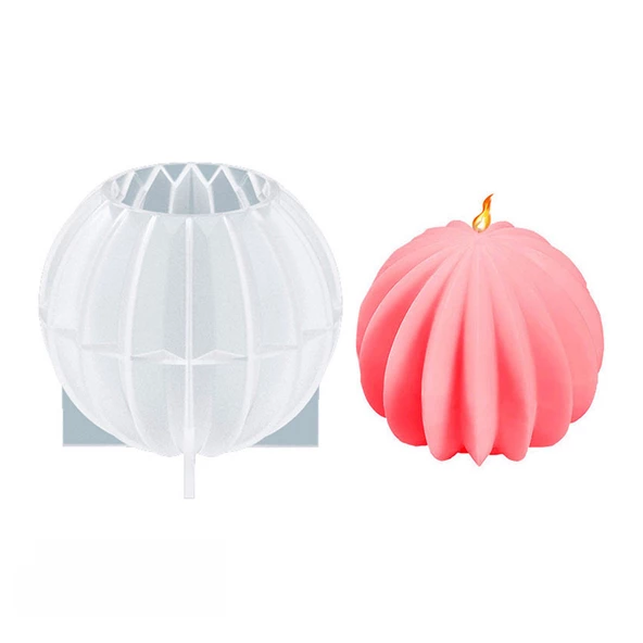 Epoksi Reçine Silikon Kalıp Taş Tozu Sık Çizgili Yuvarlak Daire Mum Kalıbı ürün görseli