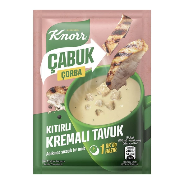 Knorr çabuk çorba Kıtırlı Kremalı Tavuk 18 Gr  Paket (20 Adet)