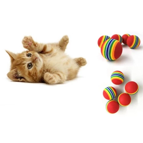 GÖKKUŞAĞI RENKLI KEDI KÖPEK OYUN TOPU - 2