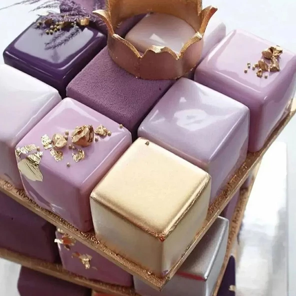 Silikon Kalıp Kare Sabun Taş Tozu Ve Kek Çikolata Kalıbı 4 Lü - Resim 3