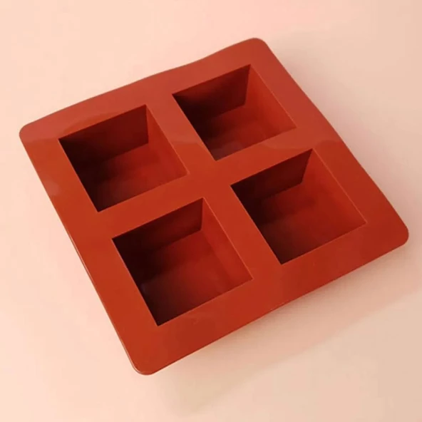 Silikon Kalıp Kare Sabun Taş Tozu Ve Kek Çikolata Kalıbı 4 Lü - Resim 6