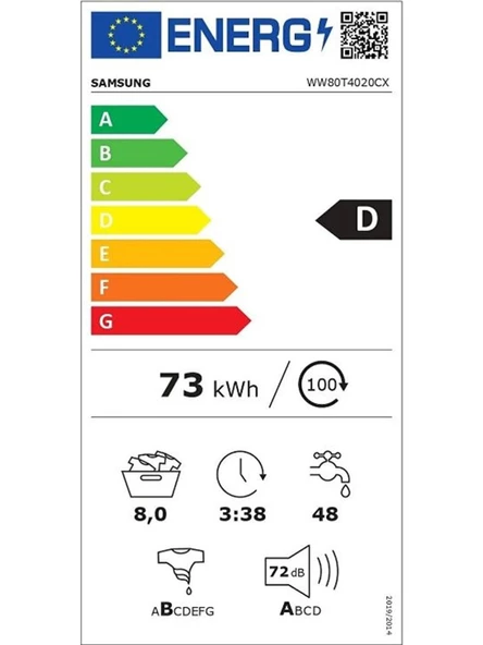 Samsung WW80T4020CX/AH 8 Kg 1200 devir Çamaşır Makinesi - 3